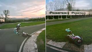 Pistte yürekler ağza geldi, o anlar kamerada! Dünya şampiyonu Toprak Razgatlıoğlu, minik yıldız Zayn Sofuoğlu'na çarptı!