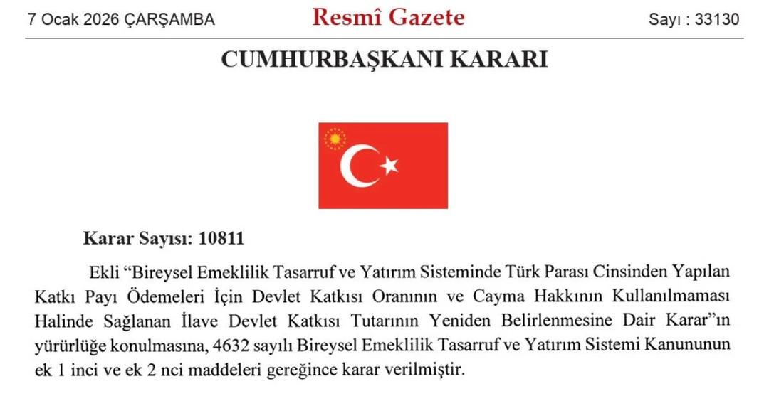 Bireysel Emeklilik Sistemi nde devlet katkısı y&uuml;zde 20&rsquo;ye d&uuml;ş&uuml;r&uuml;ld&uuml; 2