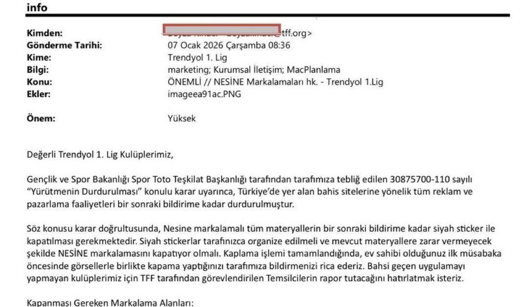 Trendyol 1. Lig’e resmi yazı gönderildi: Bahis reklamları durduruldu 1