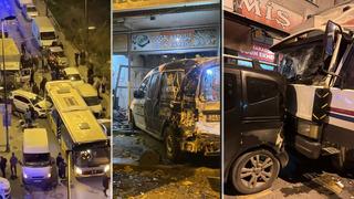 Kontrolden çıkan kamyonet 4 araç ile İETT otobüsüne çarptı