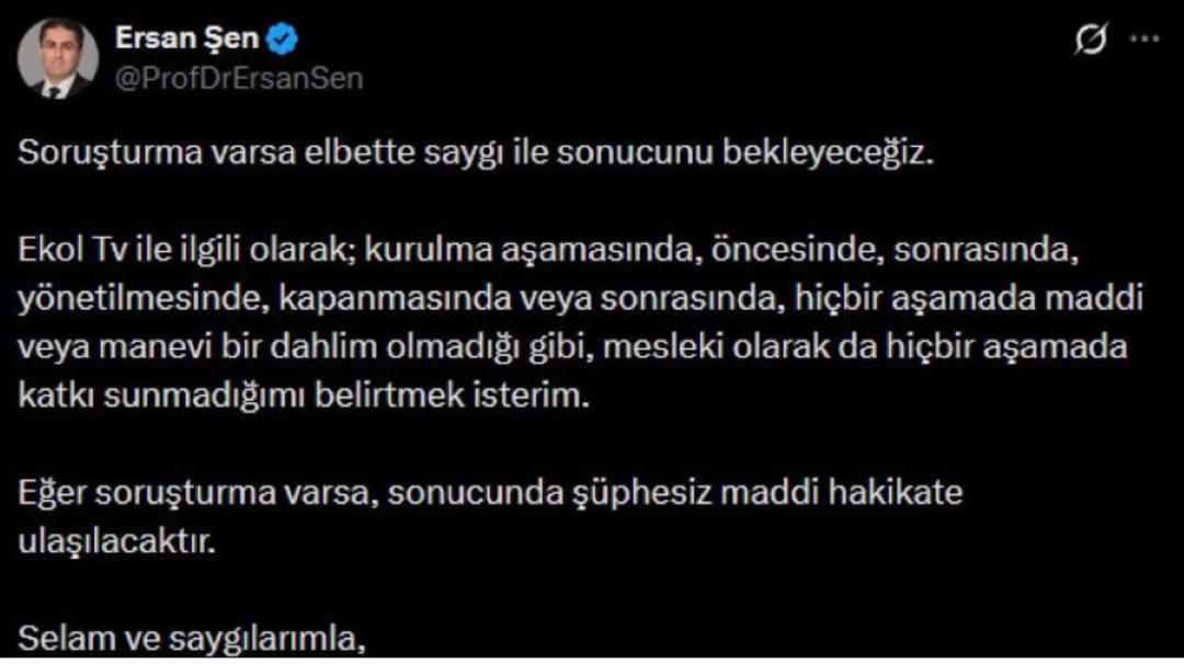 Ekol TV ye  kara para  soruşturması mı başlatıldı? Ersan Şen den ilk a&ccedil;ıklama 2