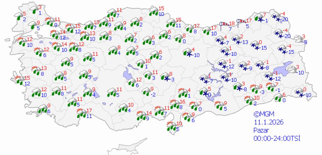 Meteoroloji den 27 kentte  sarı  kodlu uyarı! &Ccedil;ok kuvvetli geliyor: Kar, sağanak, fırtına! 3
