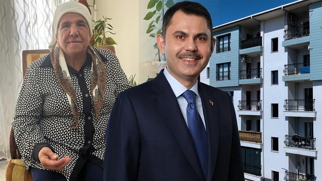 Bakan Kurum görüntüleri paylaştı: Fatma teyzemizin yeni yuvasında mutluluğu daim olsun