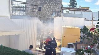 Bodrum'da iş yerinin geri dönüşüm deposunda yangın