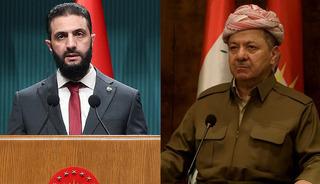 Suriye Devlet Başkanı eş-Şara, KDP Başkanı Barzani ile g&ouml;r&uuml;şt&uuml;