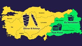 Türkiye'nin lezzet haritası ortaya çıktı! Döner ve kebap zirvede yer aldı