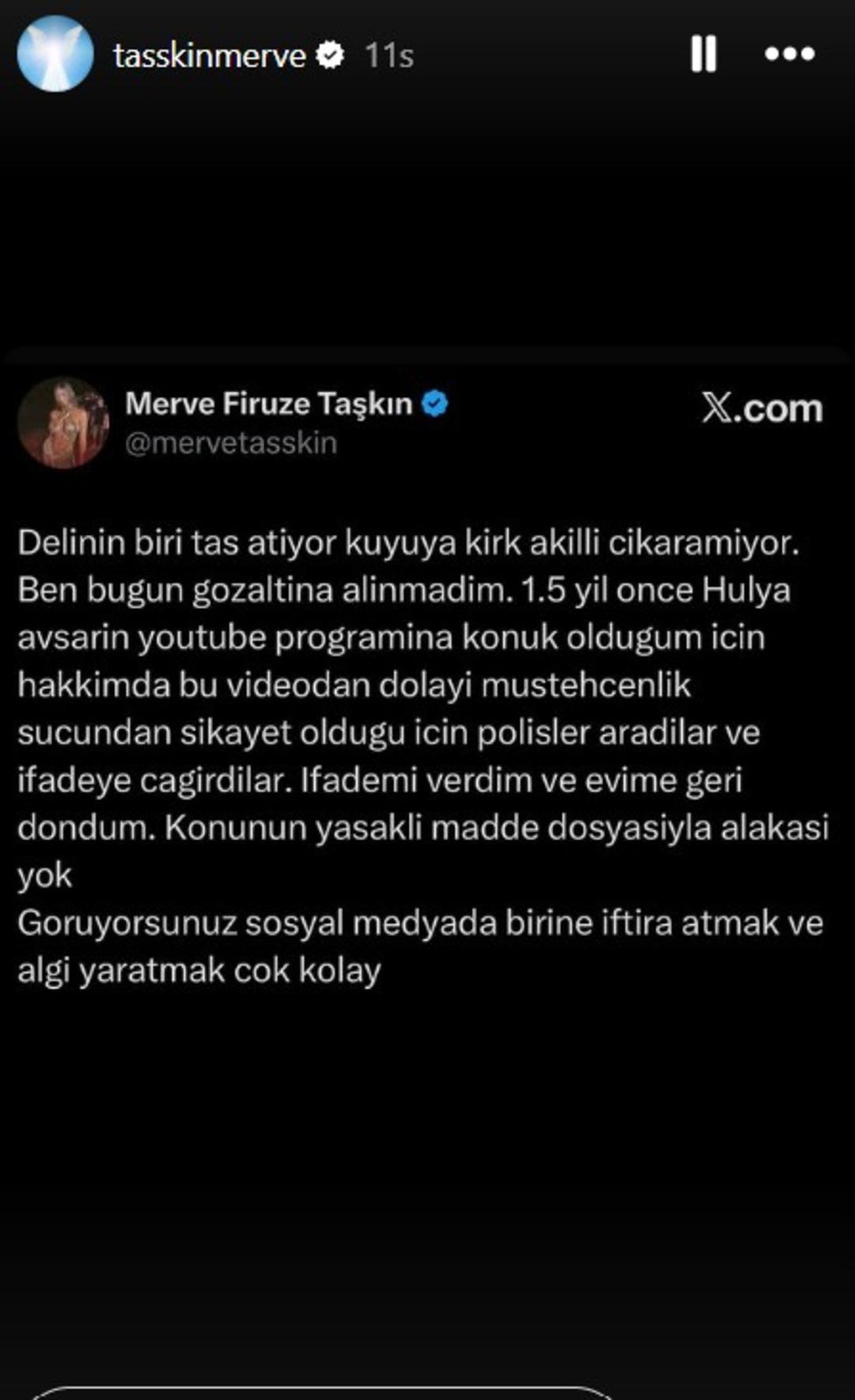 M&uuml;stehcenlik su&ccedil;lamasıyla yargılanmıştı! Merve Taşkın karakoldan d&ouml;ner d&ouml;nmez paylaştı 4