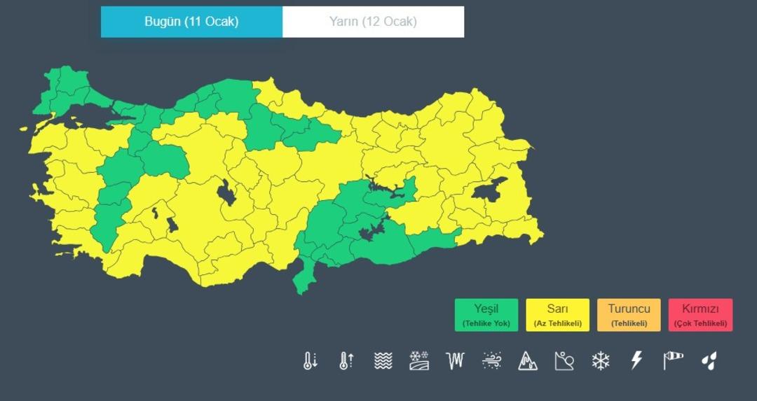 Meteoroloji nin uyarı haritası sarıya döndü: Kar, sağanak, fırtına! İstanbul beyaza bürünecek 3