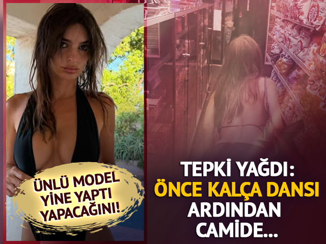 Emily Ratajkowski&rsquo;den tepki &ccedil;eken paylaşım: &Ouml;nce kal&ccedil;a dansı sonra baş&ouml;rt&uuml;l&uuml; poz