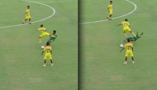 Futbol sahalarında vahşet! Rakibine "&ouml;ld&uuml;r&uuml;c&uuml;" u&ccedil;an tekme attı, hayatı bitti