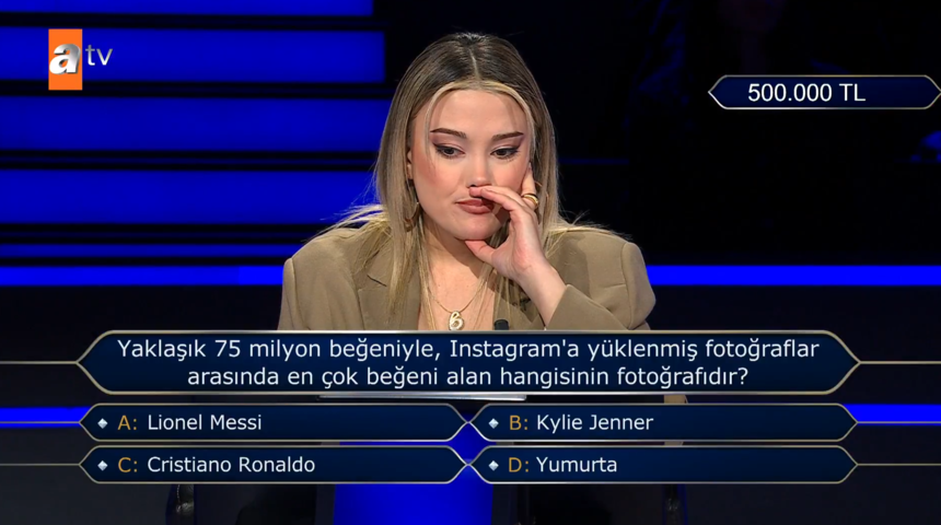 Kim Milyoner Olmak İster yarışmasına damga vuran 500 bin TL'lik Messi sorusu!