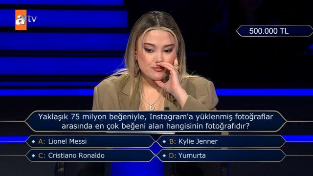 Kim Milyoner Olmak İster yarışmasına damga vuran 500 bin TL'lik Messi sorusu!