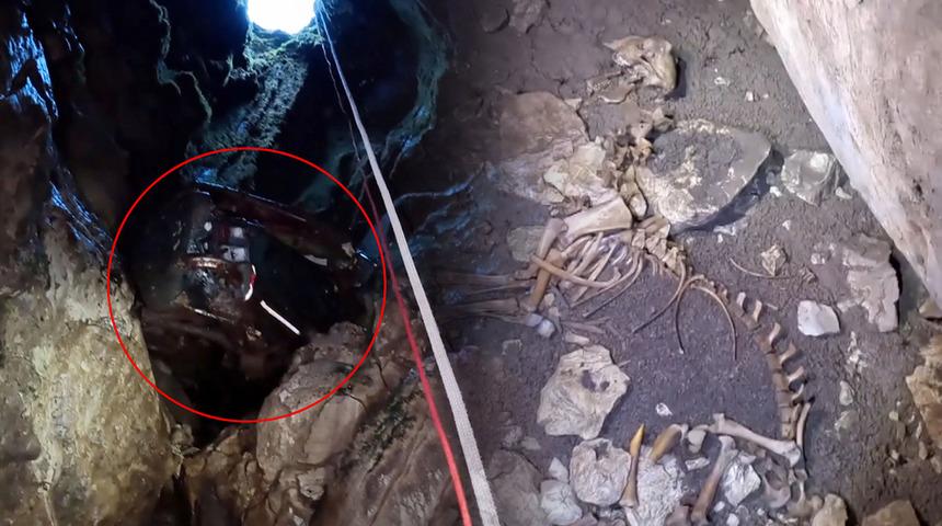 Keşif i&ccedil;in girdikleri mağarada g&ouml;rd&uuml;kleri manzara şaşkına &ccedil;evirdi!