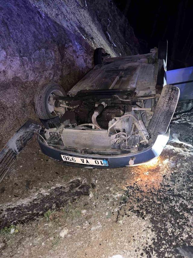 Kazdağları yolunda otomobil takla attı 2