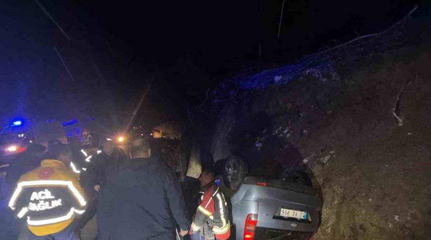 Kazdağları yolunda otomobil takla attı