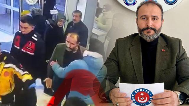 Hastanede skandal görüntüler! Biri sendika başkanı, diğeri müdür yardımcısı... Eline vurup, boğazını sıktı