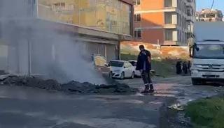 Kazı sırasında delinen doğal gaz borusu nedeniyle faciadan d&ouml;n&uuml;ld&uuml;