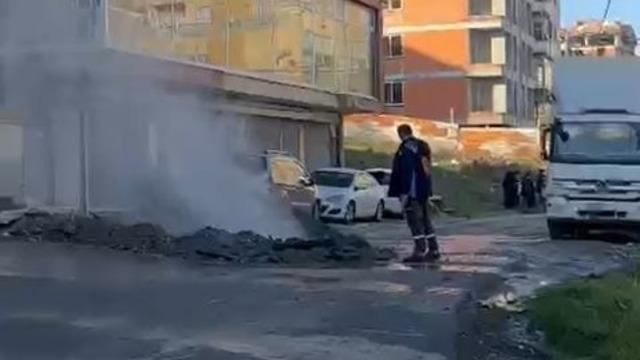 Kazı sırasında delinen doğal gaz borusu nedeniyle faciadan dönüldü