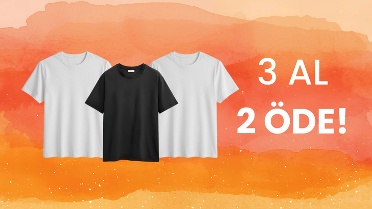 Sadece bir tiş&ouml;rt almak i&ccedil;in bir mağazaya girdin ama "3 al 2 &ouml;de" kampanyası varmış...