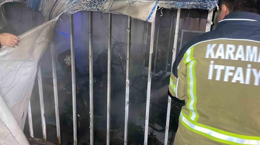 Karaman&rsquo;da şarja bırakılan elektrikli bisikletler yandı