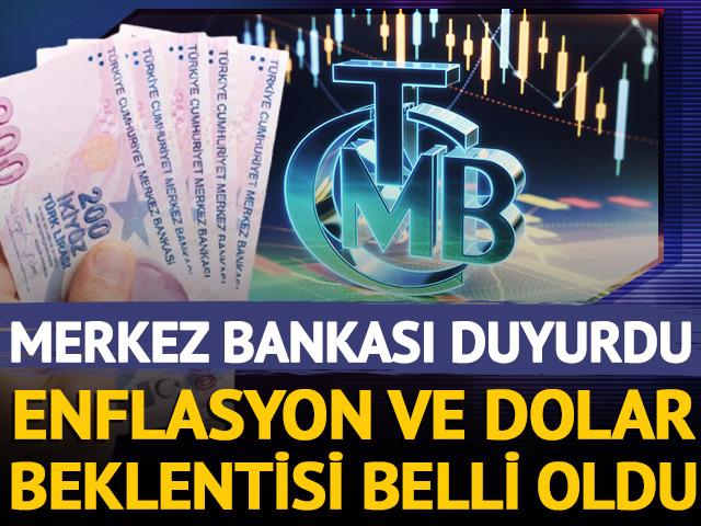 Merkez Bankası a&ccedil;ıkladı: Enflasyon ve dolar beklentisi belli oldu