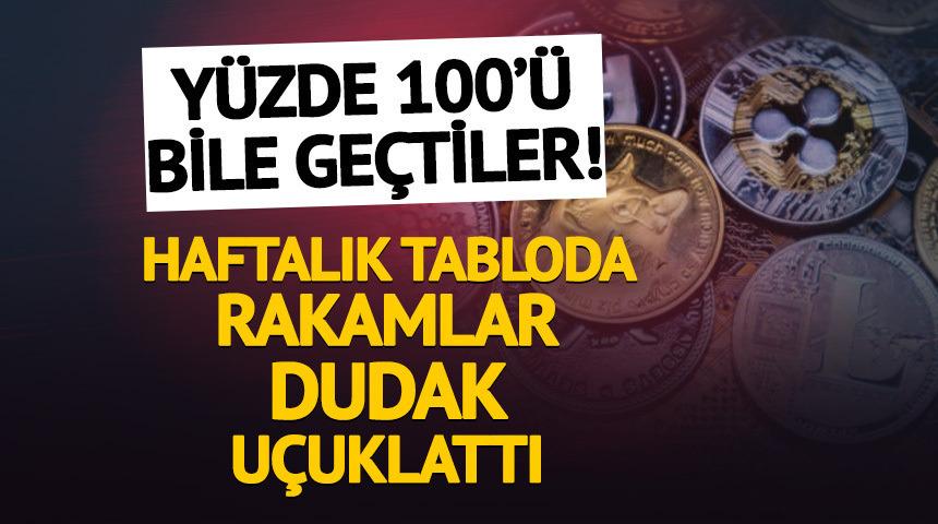 Bu hafta y&uuml;zde 100 &uuml;st&uuml; y&uuml;kselen kripto paralar belli oldu: İşte haftanın yıldızları!