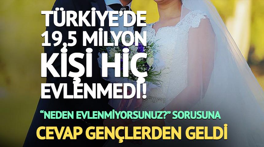 19,5 milyon kişi hi&ccedil; evlenmedi! Gen&ccedil;lerin cevabı g&uuml;ndem oldu