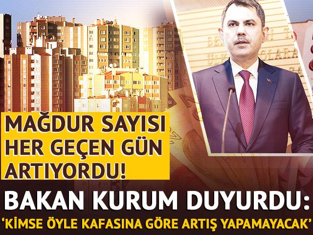 Bakan Kurum site aidatları i&ccedil;in: 'Enflasyonun &uuml;zerinde olmayacak'