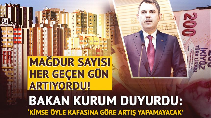 Bakan Kurum site aidatları i&ccedil;in: 'Enflasyonun &uuml;zerinde olmayacak'