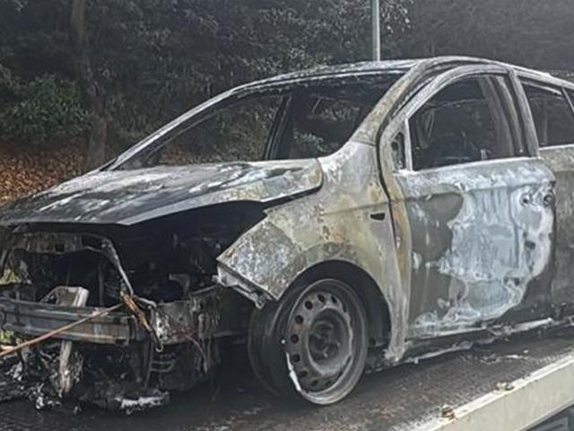 Fatih Sultan Mehmet K&ouml;pr&uuml;s&uuml;'nde otomobil alev aldı