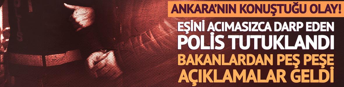 Polis memuru eşini darp ederek yaraladı! Bakanlardan peş peşe tepkiler