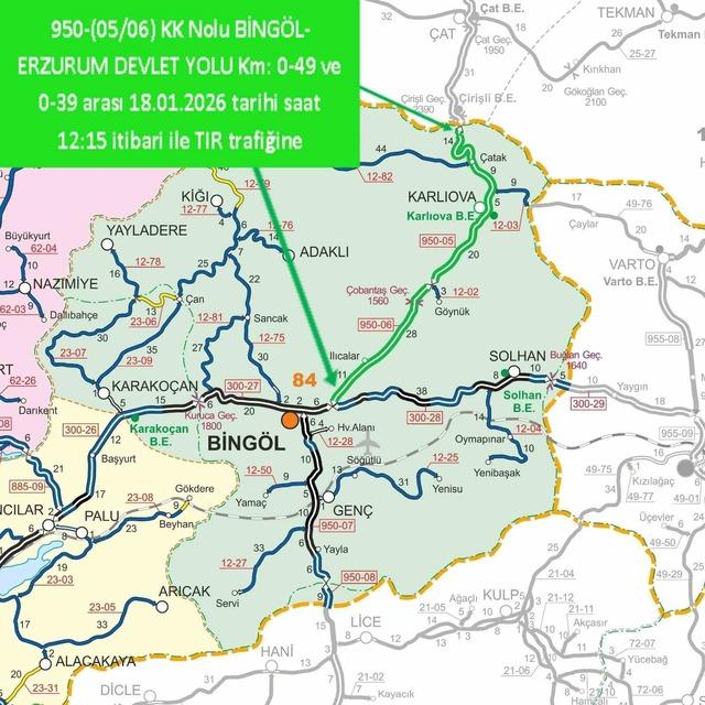 Bing&ouml;l&rsquo;&uuml;n &ccedil;evre illere tır trafiği a&ccedil;ıldı 1