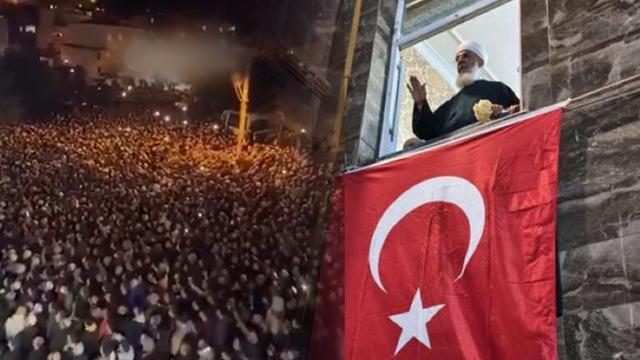 İzmir'deki toplu tövbe görüntüleri gündem oldu! Menzil Cemaati liderini binlerce kişi karşıladı