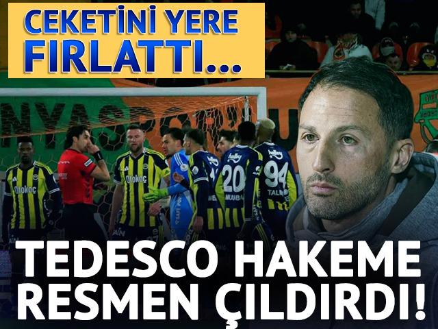 Tedesco hakem Mehmet T&uuml;rkmen'e resmen &ccedil;ıldırdı! Ceketini fırlattı...