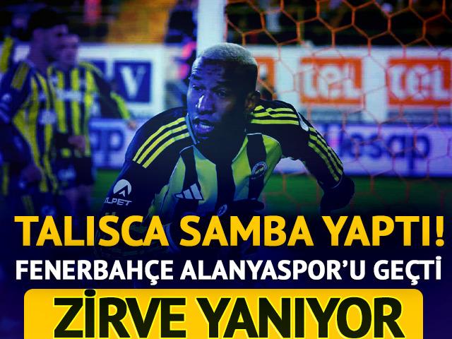 Fenerbah&ccedil;e Alanyaspor'u 3-2 ge&ccedil;erek zirvede farkı 1'e indirdi!
