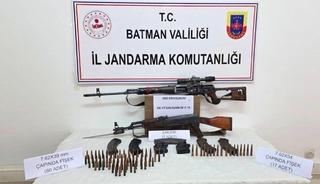 Batman&rsquo;da uzun namlulu silah ve m&uuml;himmat ele ge&ccedil;irildi