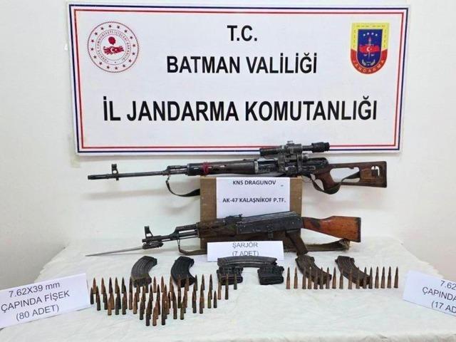 Batman&rsquo;da uzun namlulu silah ve m&uuml;himmat ele ge&ccedil;irildi