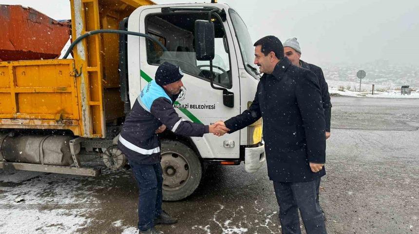 Battalgazi&rsquo;de kar teyakkuzu