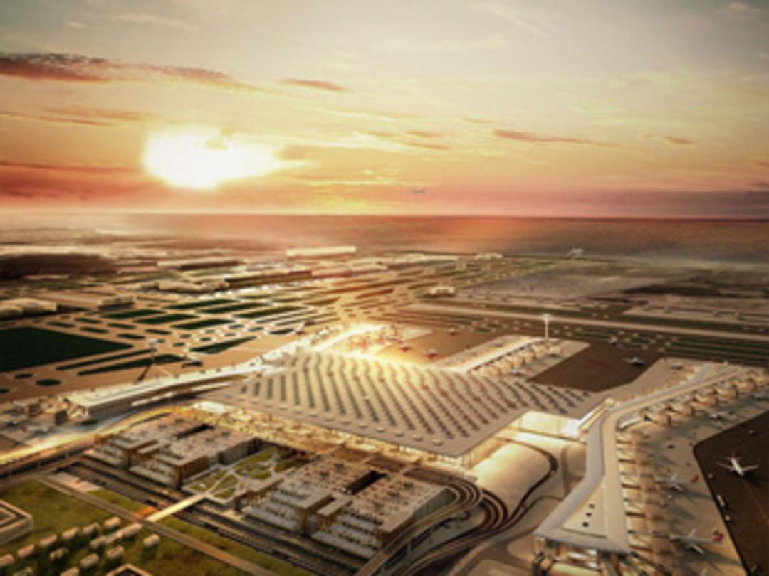 &Uuml;&ccedil;&uuml;nc&uuml; havalimanının y&uuml;zde 38'i tamamlandı