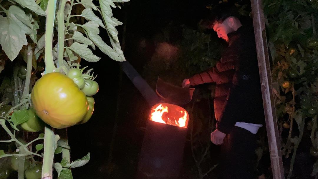 Zirai don n&ouml;betleri başladı: Sabaha kadar soba başında beklediler!  2