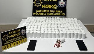 Akşehir&rsquo;de 10 bin 550 adet uyuşturucu hap ele ge&ccedil;irildi