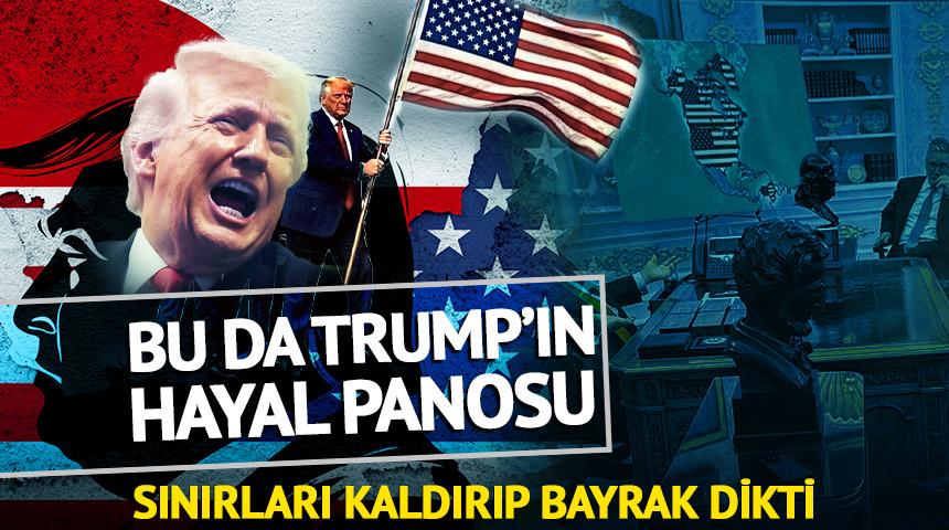 Trump'tan olay harita paylaşımı! Sınırları kaldırıp bayrak dikti