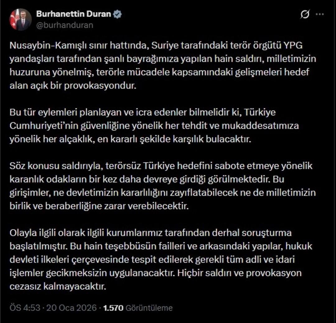 Ter&ouml;r &ouml;rg&uuml;t&uuml; YPG yandaşlarından T&uuml;rk bayrağına hain saldırı! İletişim Başkanlığı ndan a&ccedil;ıklama: "A&ccedil;ık bir provokasyondur" 2