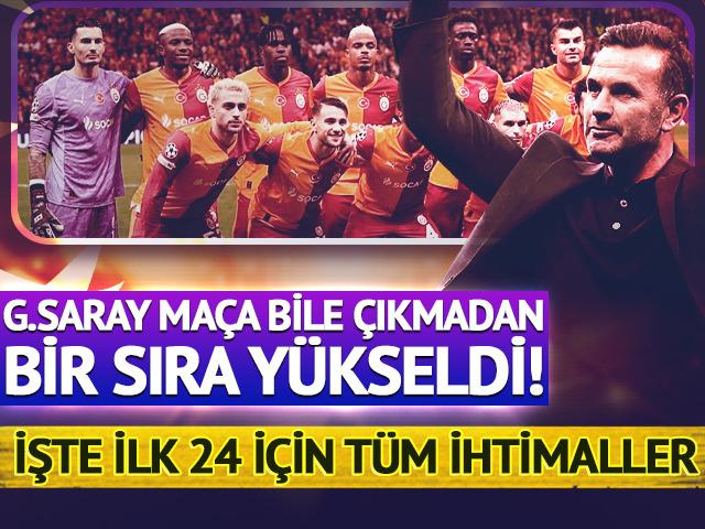 Galatasaray ma&ccedil;a bile &ccedil;ıkmadan bir sıra y&uuml;kseldi! Sarı-Kırmızılılar Şampiyonlar Ligi'nde ilk 24'e nasıl kalır? İşte t&uuml;m ihtimaller...