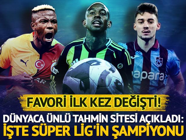 S&uuml;per Lig'de favori ilk kez değişti! D&uuml;nyaca &uuml;nl&uuml; tahmin sitesi a&ccedil;ıkladı: İşte S&uuml;per Lig'in şampiyonu