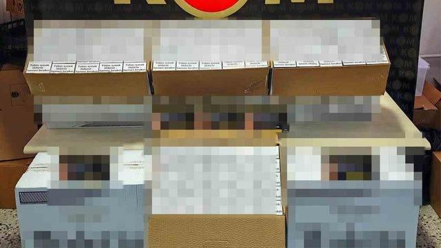 Durdurulan araçta 100 bin adet boş makaron ele geçirildi