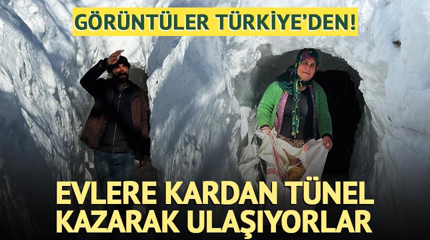Van'da evlere kardan t&uuml;nel yaparak ulaşıyorlar