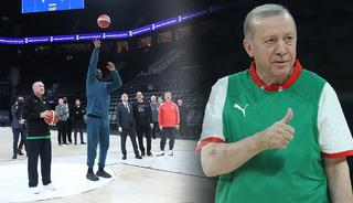 Cumhurbaşkanı Erdoğan, Shaquille O'Neal ile basketbol oynadı: İşte o anlar!