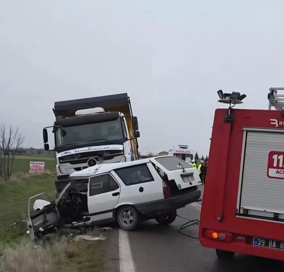 Kırklareli&rsquo;nde feci kaza: 1 &ouml;l&uuml;, 1 yaralı 2