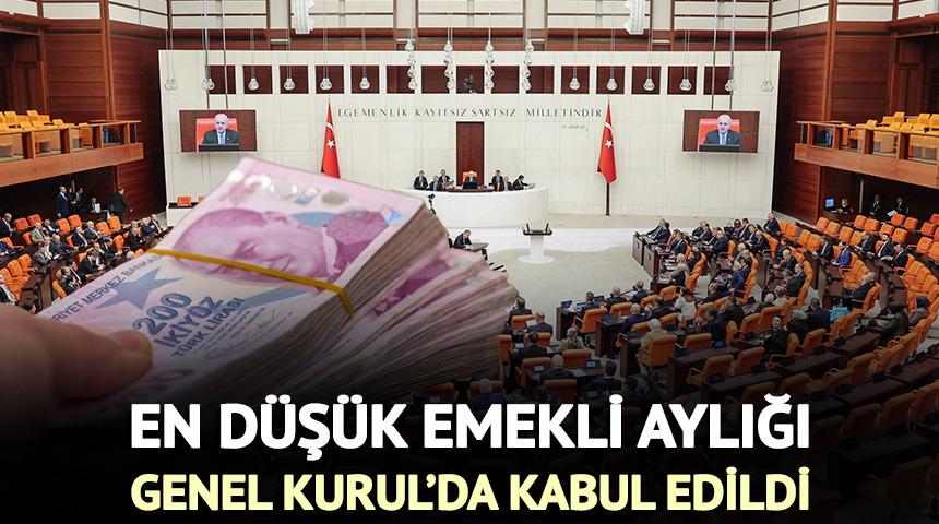 En d&uuml;ş&uuml;k emekli aylığı Genel Kurul'da kabul edildi: 20 bin TL oldu